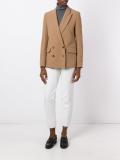 double-breasted peaked lapel blazer