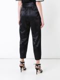 tie waist tapered trousers