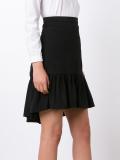 pleated trim flare skirt