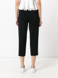 flap pocket cropped trousers