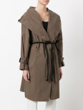 belted hooded coat