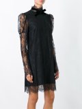 high collar floral lace dress