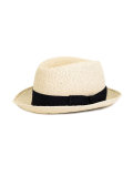 Grosgrain trim straw hat 