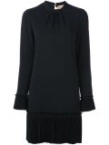pleated detailing shift dress