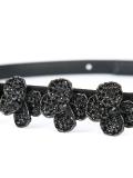 pave floral applique belt