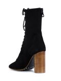 peep-toe lace-up boots