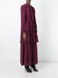'faces' print ruffled dress