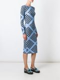 diamond print spotted dress