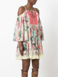 cold-shoulder floral print dress
