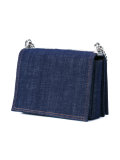 embroidered denim shoulder bag