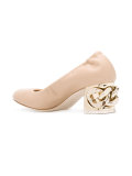 metallic-heel pumps