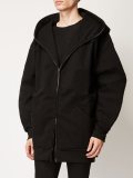 zipped neck hooded jacket
