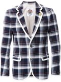 plaid single breasted coat