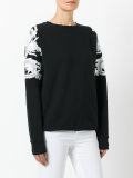 lace appliqué sweatshirt