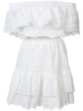 off shoulder ruffle eyelet dress 