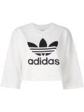 bonded lace crop sweatshirt