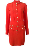 band collar buttoned dress