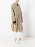 buttoned hooded coat