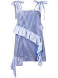 ruffled details striped blouse