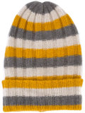cashmere striped beanie 