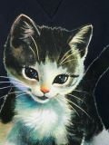 小猫印花套头衫