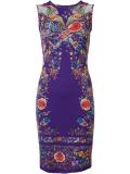 lace up abstract print beach dress