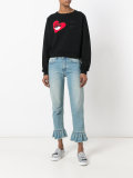 wink patches cropped sweatshirt