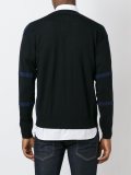 zipped stripe detail cardigan