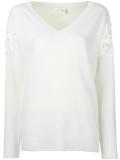 cherry guipure jumper