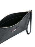 silver-tone logo zipped clutch