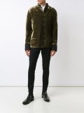 mandarin collar velvet blazer