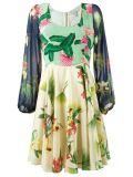 floral print silk dress