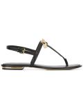 logo charm t-bar sandals 