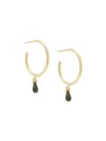hoop teardrop bead earrings