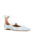geometric motif lace-up ballerinas