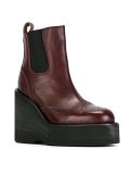 perforated wedge ankle boots
