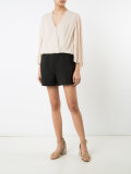 pleated wrap blouse 