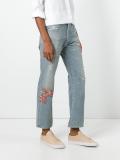 embroidered cropped jeans 