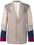 plaid contrast sleeve blazer
