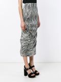 Zebra Print Midi Skirt