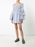ruffled striped off-shoulders dress