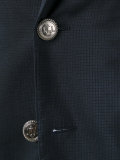embellished button checked blazer