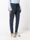 tapered drawstring waist trousers