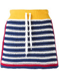 knit panel drawstring skirt