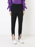 strap detail slim trousers 