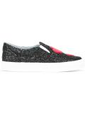 heart appliqué slip-on sneakers