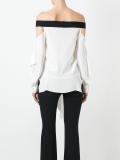 draped off shoulder top
