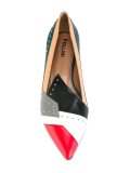 studded colour block ballerinas