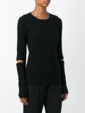open elbows ribbed sweater