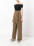 pleat high-rise trousers